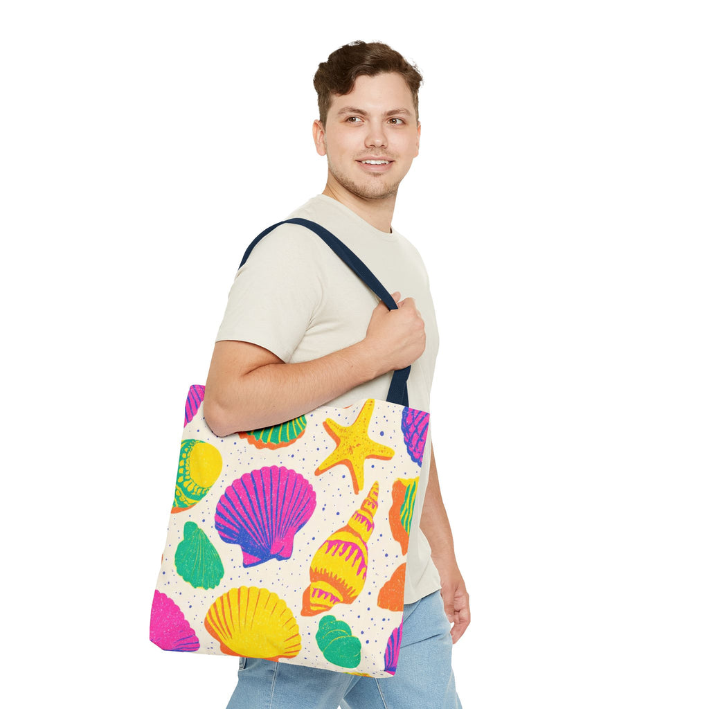Colorful Seashell Pattern Tote | Beach Shells Summer Print