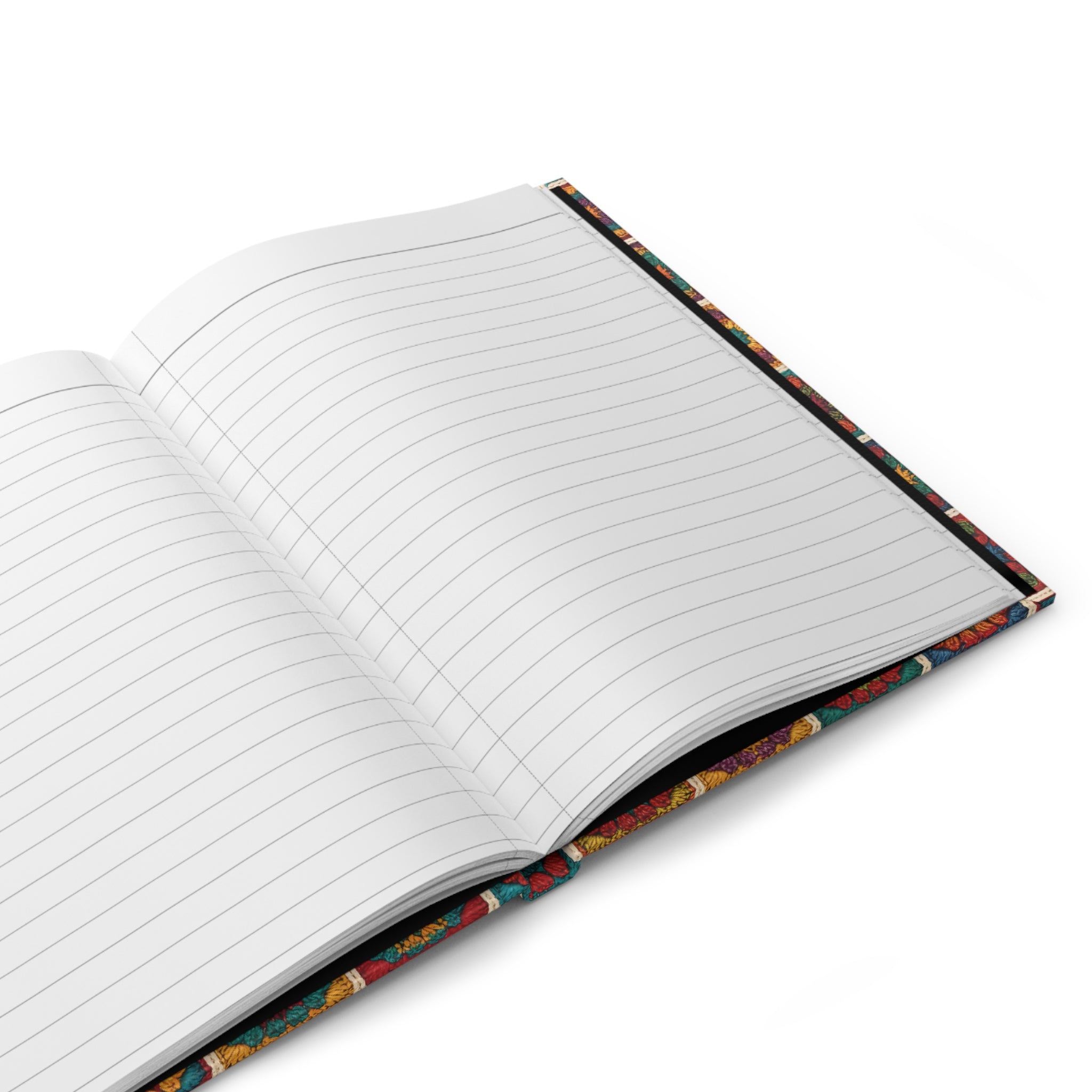 Crochet Granny Square Hardcover Journal  Boho Floral Pattern Notebook