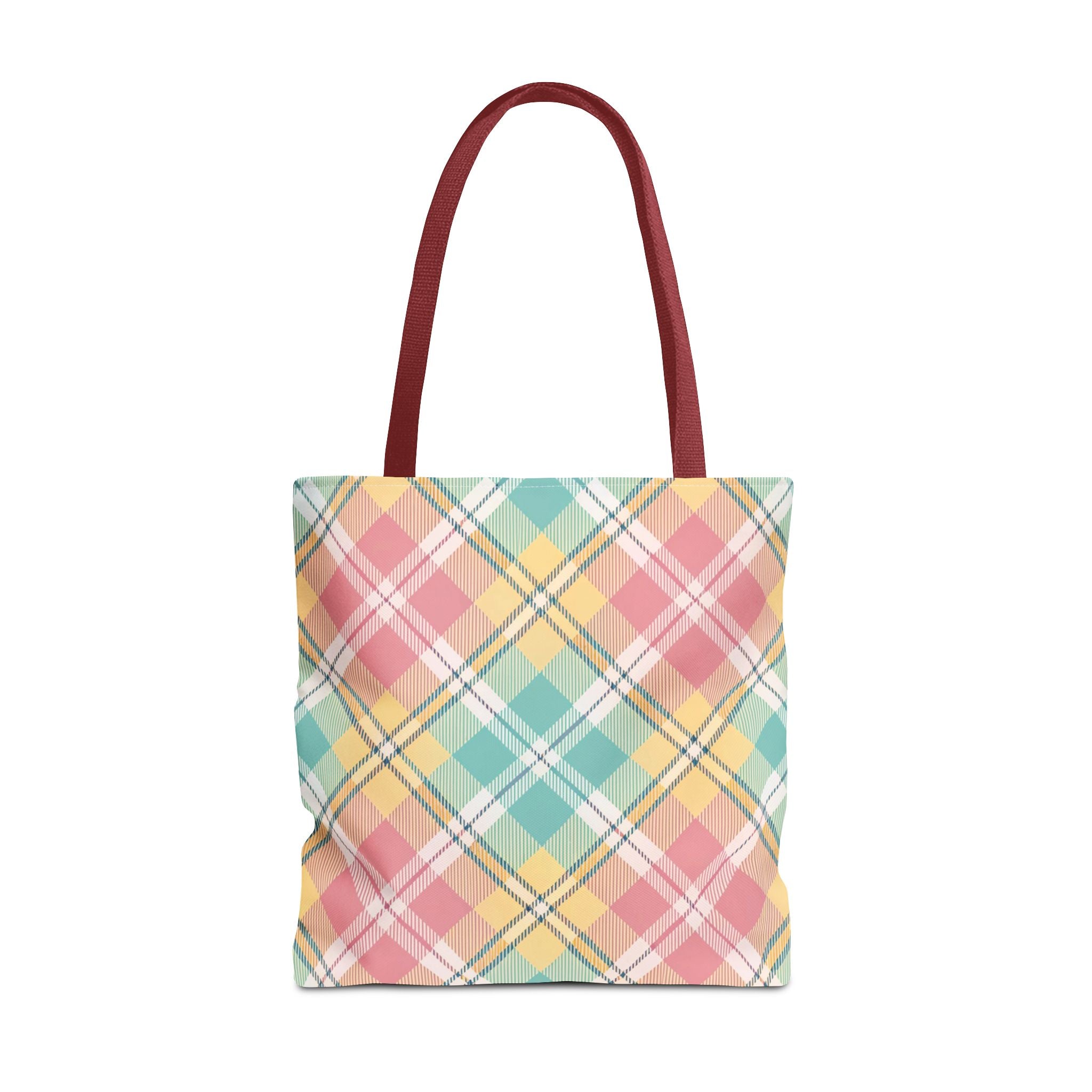 Pastel Plaid Tote Bag | Spring Plaid Pattern, Pastel Checkered Tote