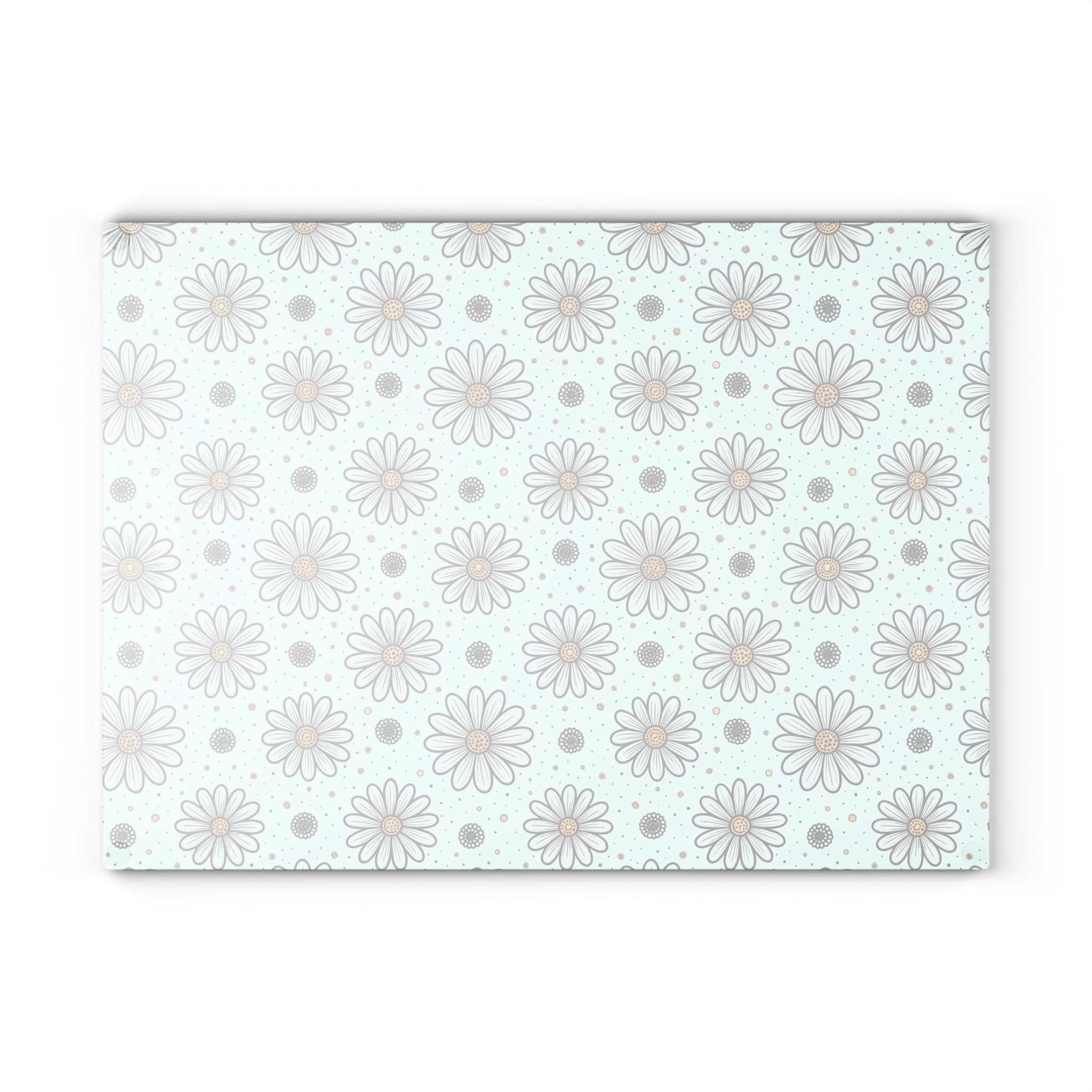 Daisy Pattern Glass Cutting Board | Floral Kitchen Decor