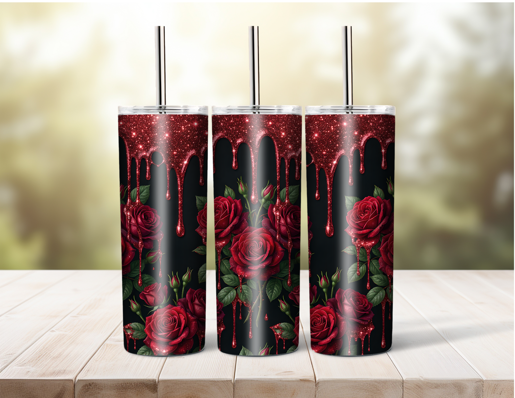 Red Roses On a Black Background Seamless Pattern PNG | Gothic | Digital Download for Sublimation & Crafts