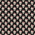 Girlie Skulls Seamless Pattern PNG | Pink Bows | Digital Download for Sublimation & Crafts