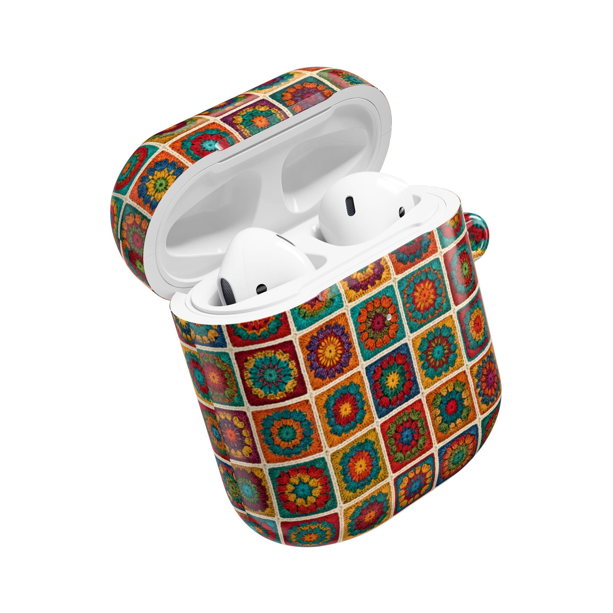 Colorful Crochet Granny Square AirPod Case | Boho Mosaic Pattern