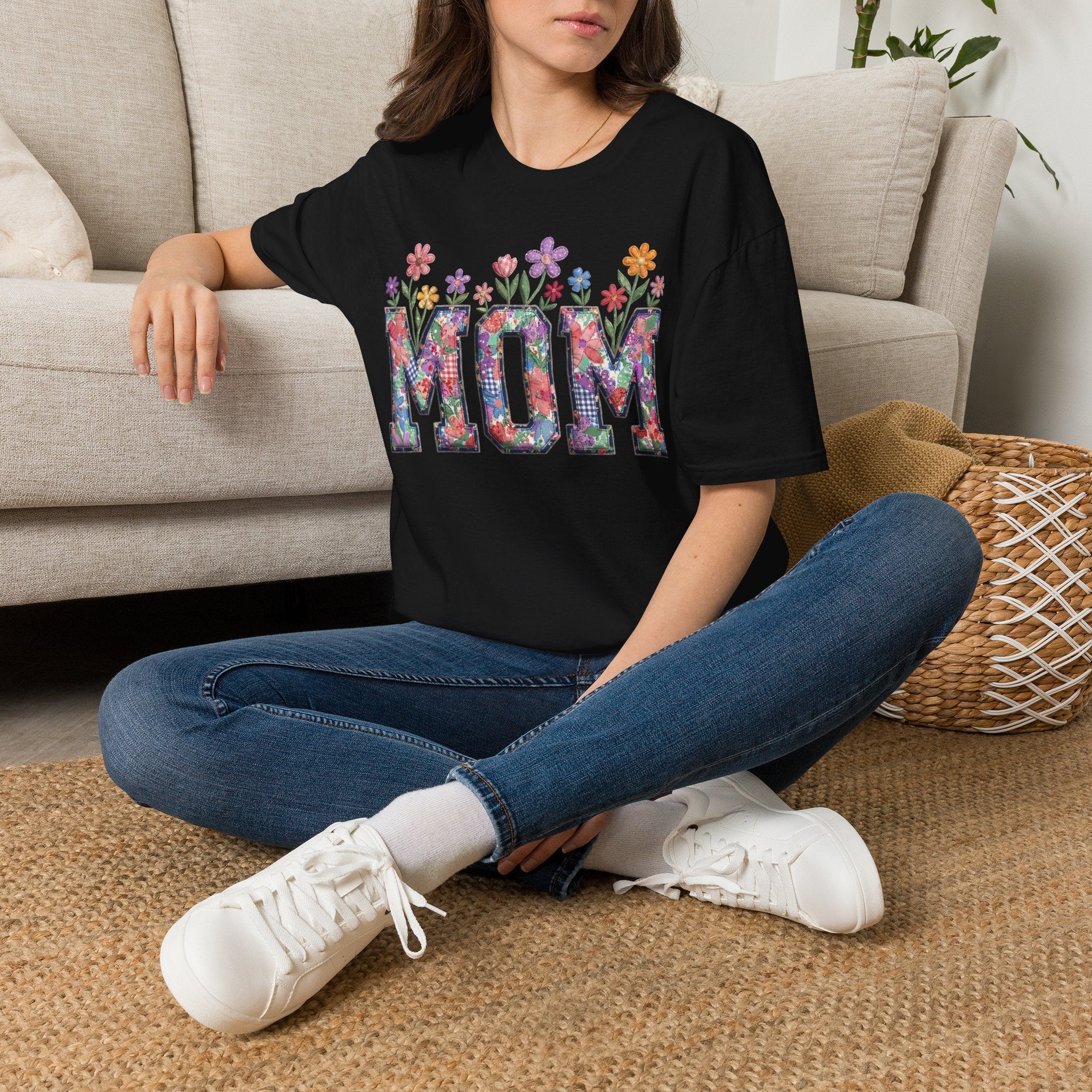 Floral MOM Tee | Mother's Day Flower Letters T-Shirt