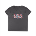 USA Floral Pattern T-Shirt | Patriotic Fourth of July Tee