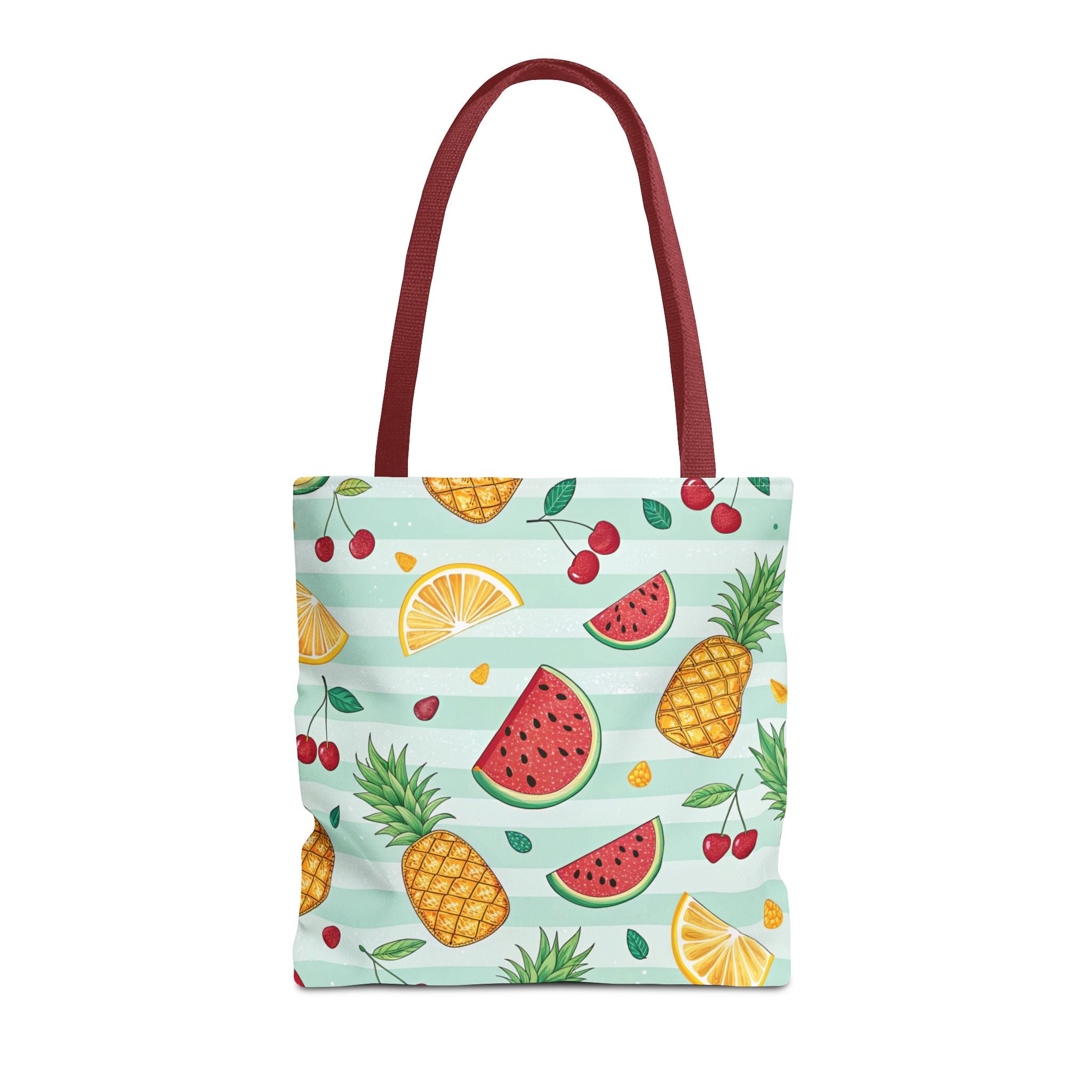 Tropical Fruit Pattern Tote Bag | Pineapple Watermelon Cherry Citrus Beach
