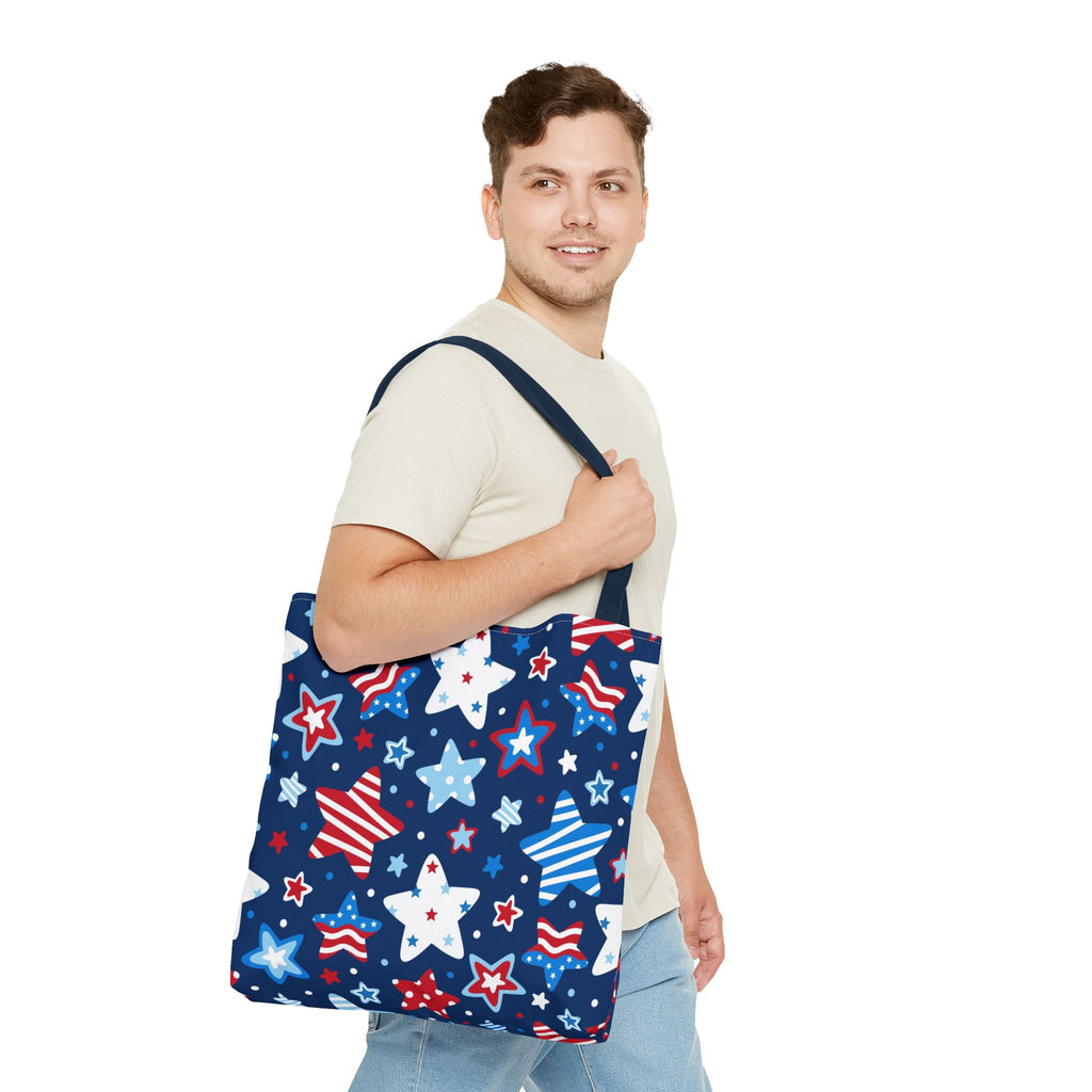 Patriotic Stars pattern Tote Bag | Red White Blue Fourth of July