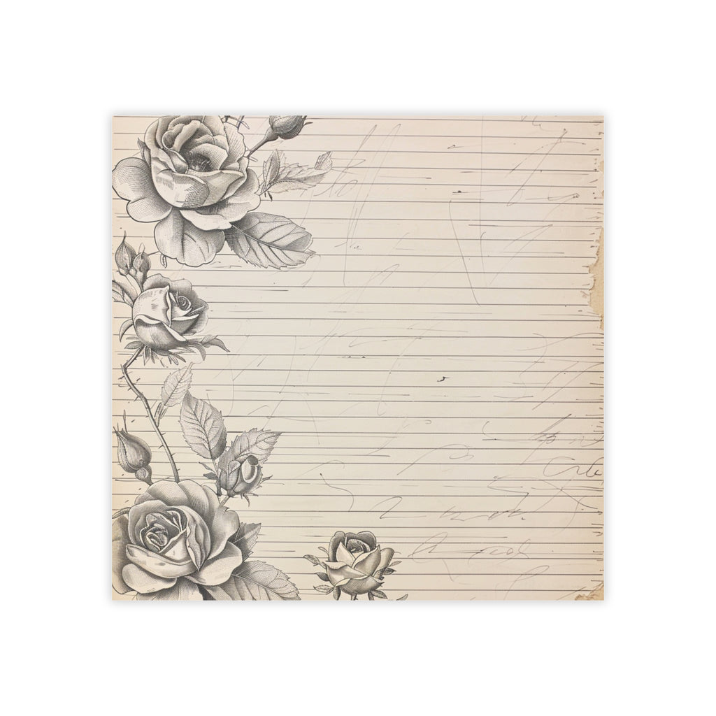 Vintage Rose Lined Post-it® Note Pads | Floral Stationery