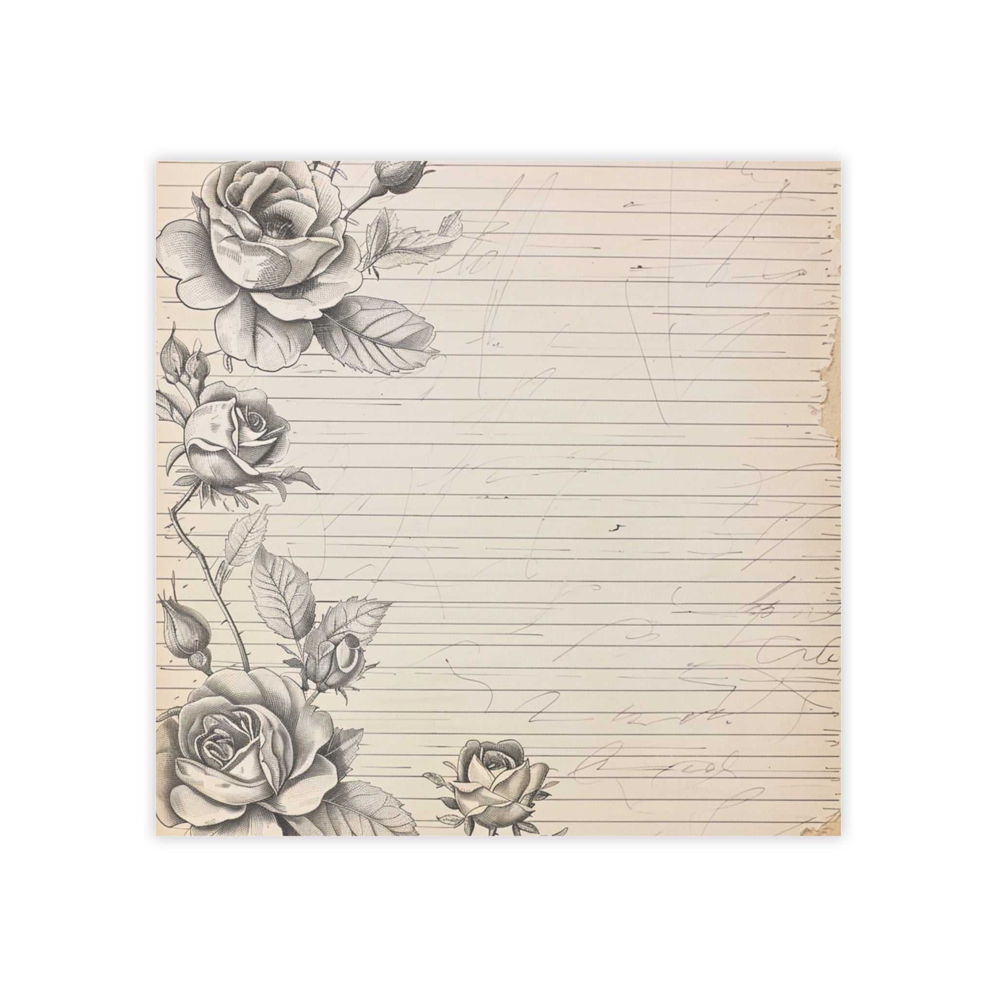 Vintage Rose Lined Post-it® Note Pads | Floral Stationery