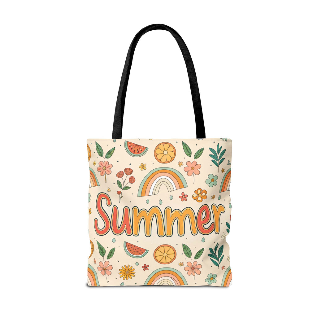 Summer Pattern Tote Bag | Rainbow, Watermelon, Floral Beach Vibes