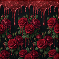 Red Roses On a Black Background Seamless Pattern PNG | Gothic | Digital Download for Sublimation & Crafts