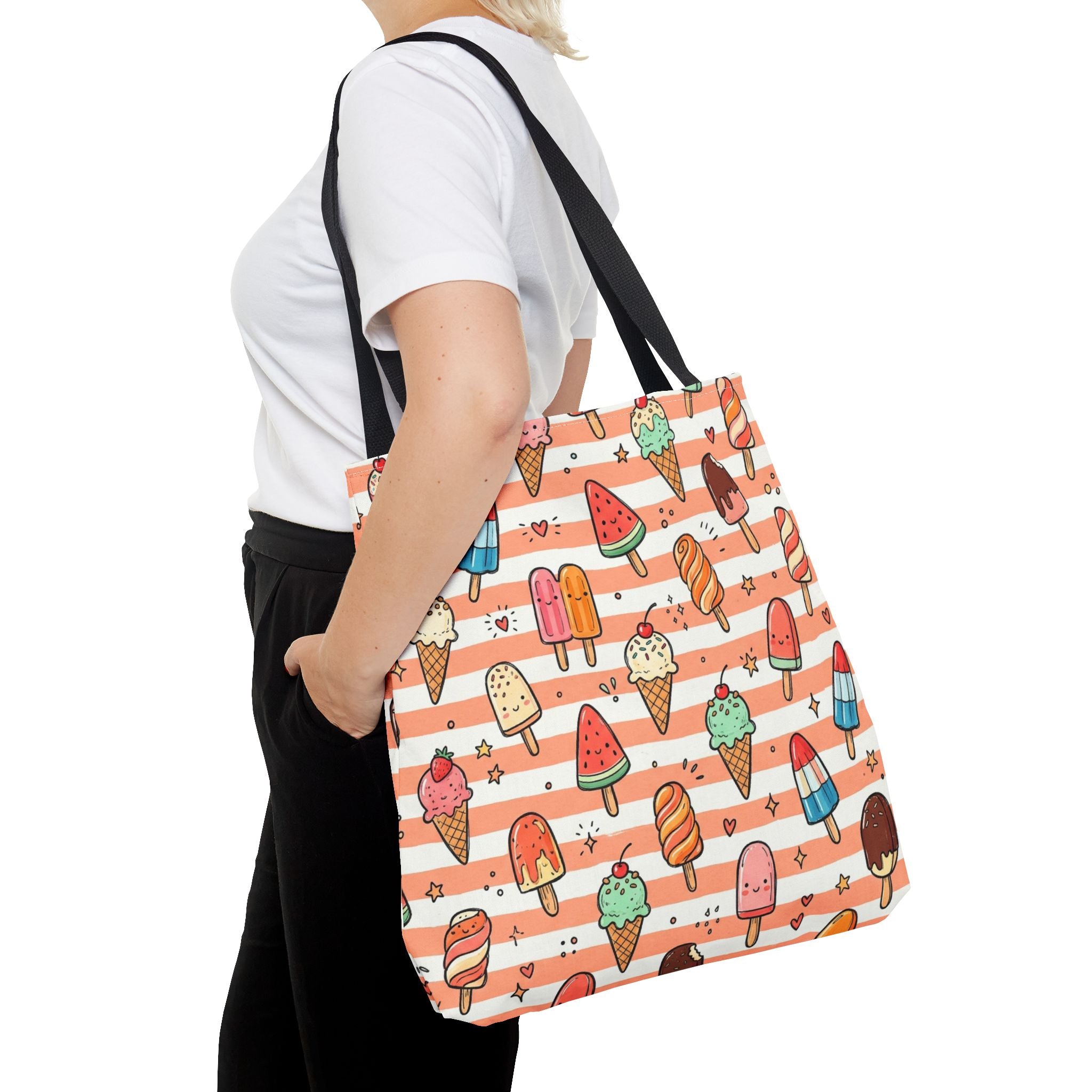 Ice Cream and Popsicles Tote Bag | Cute Summer Dessert Pattern