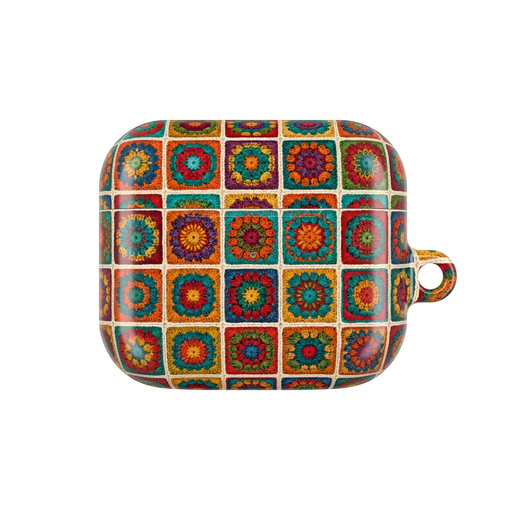 Colorful Crochet Granny Square AirPod Case | Boho Mosaic Pattern