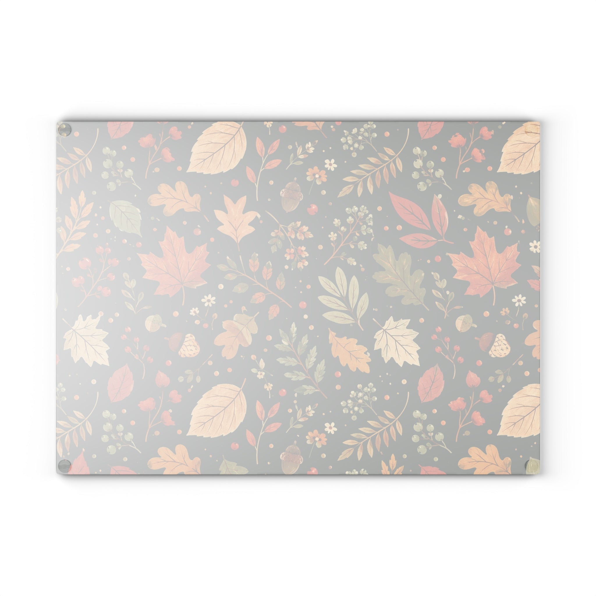 Autumn Leaves Pattern Glass Cutting Board | Fall Leaf Kitchen Decor