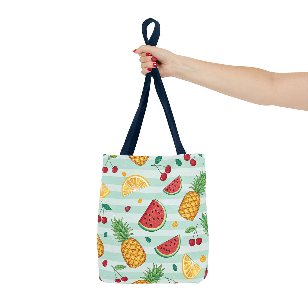 Tropical Fruit Pattern Tote Bag | Pineapple Watermelon Cherry Citrus Beach
