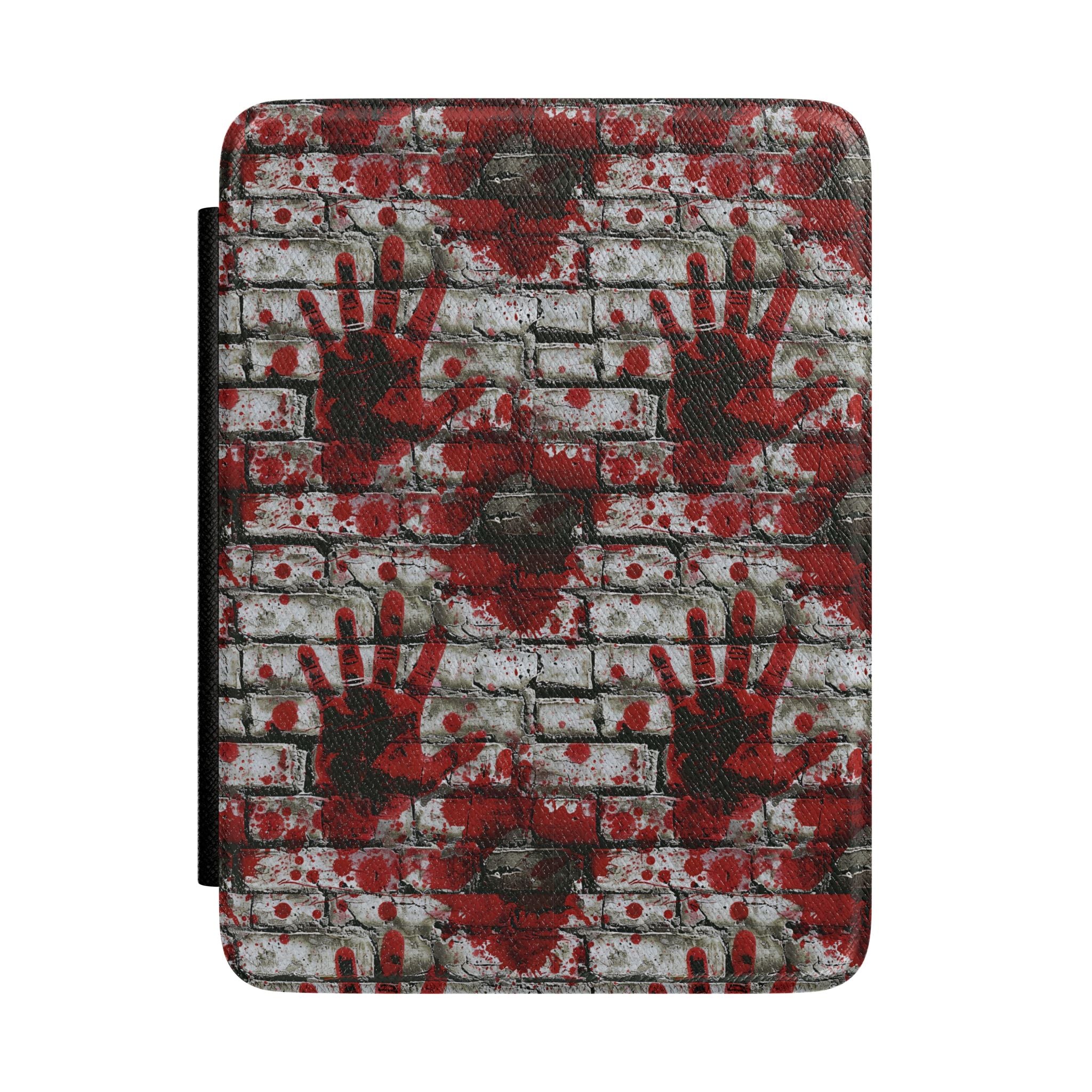 Bloody Handprint Brick Wall Kindle Case | Horror Kindle Cover
