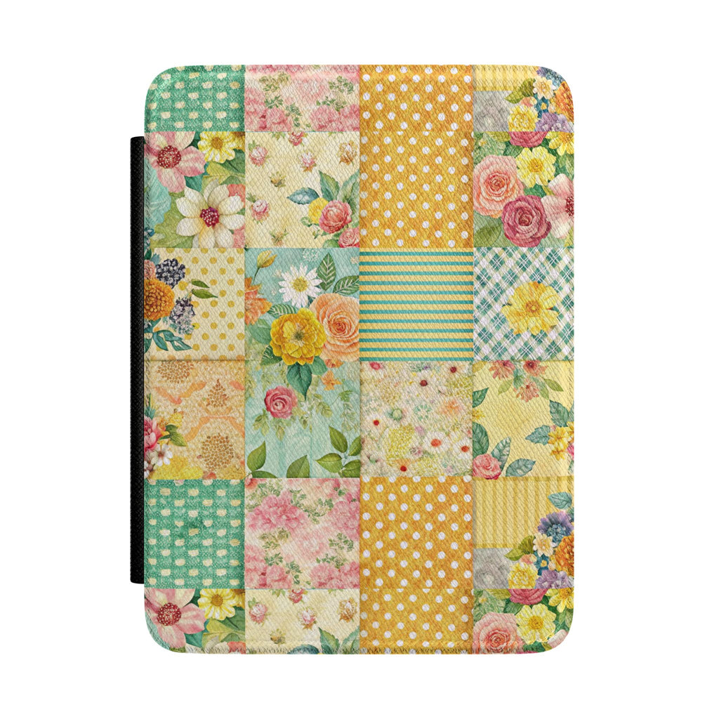 Vintage Floral Patchwork Kindle Case | Quilted Rose Pattern