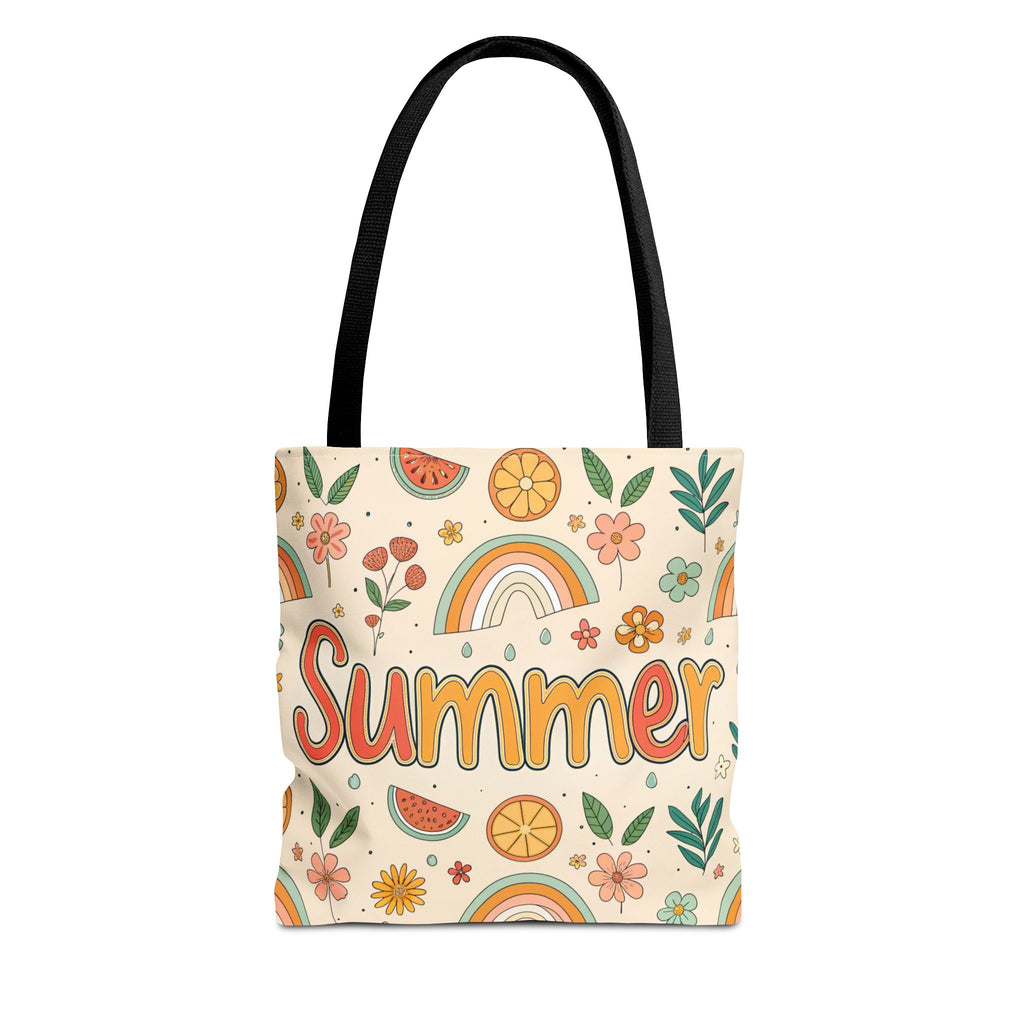 Summer Pattern Tote Bag | Rainbow, Watermelon, Floral Beach Vibes