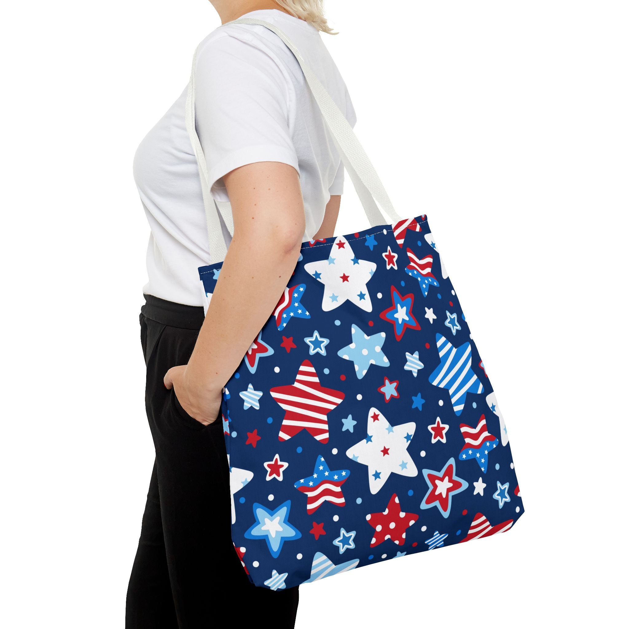 Patriotic Stars pattern Tote Bag | Red White Blue Fourth of July