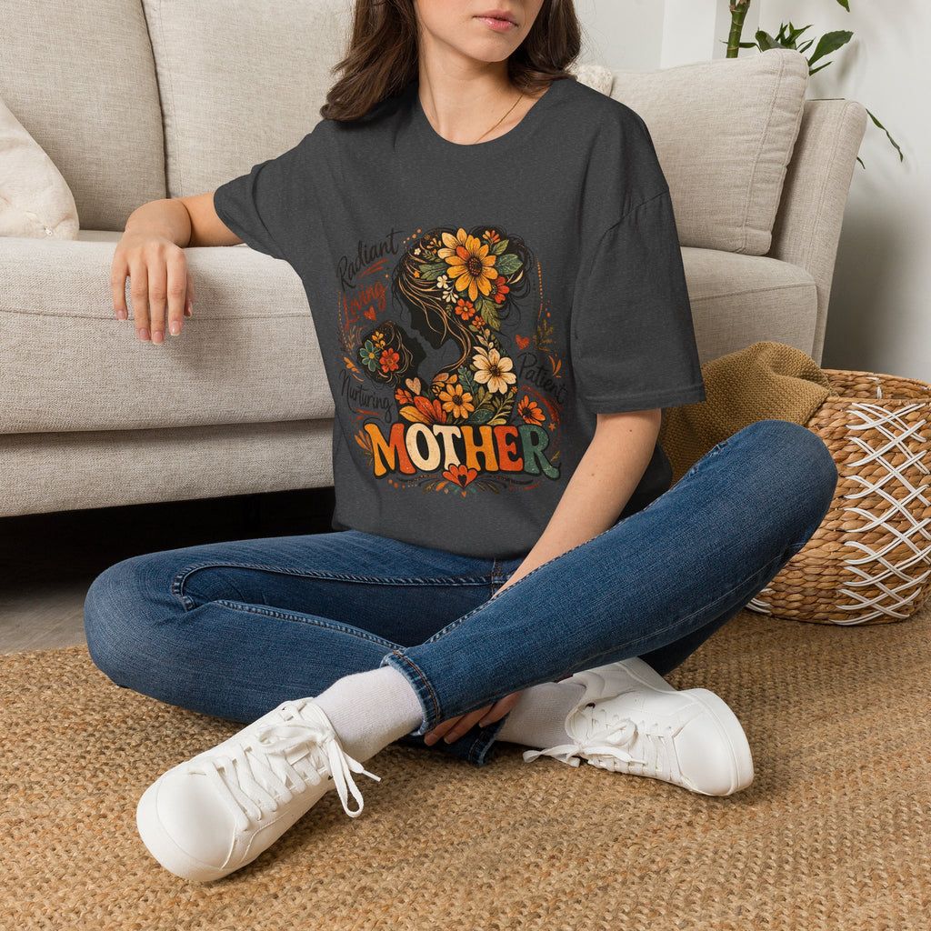 Mother silhouette floral design T-Shirt | Radiant Loving Nurturing Patient