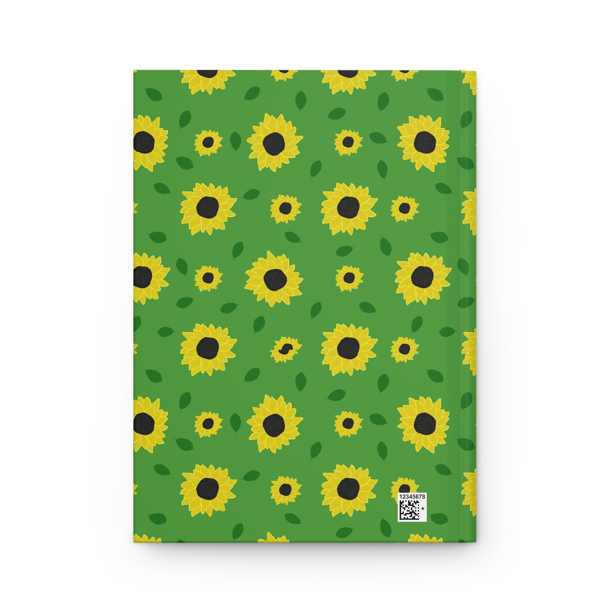 Sunflower Pattern Hardcover Journal Green Floral Notebook for Notes & Gifts