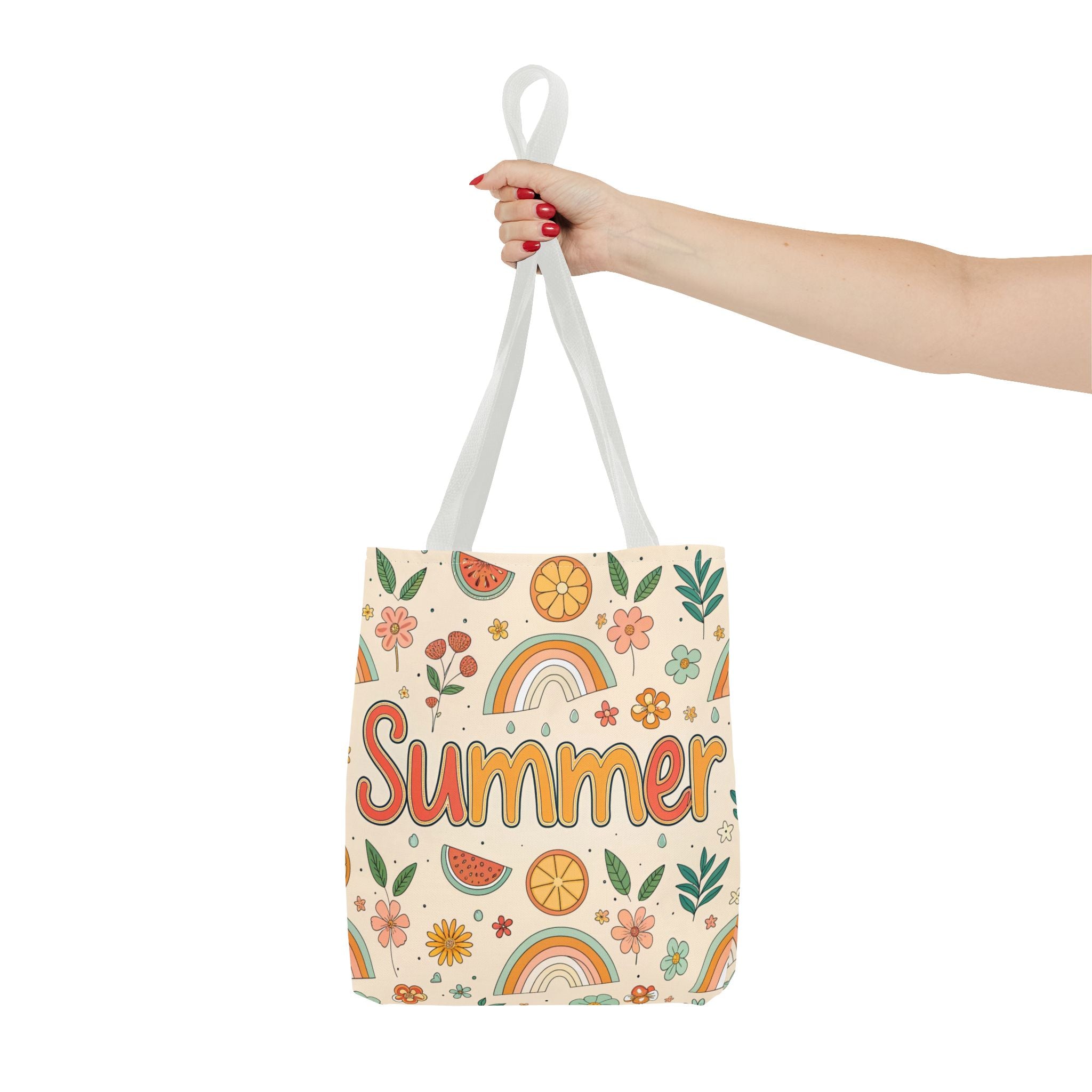 Summer Pattern Tote Bag | Rainbow, Watermelon, Floral Beach Vibes