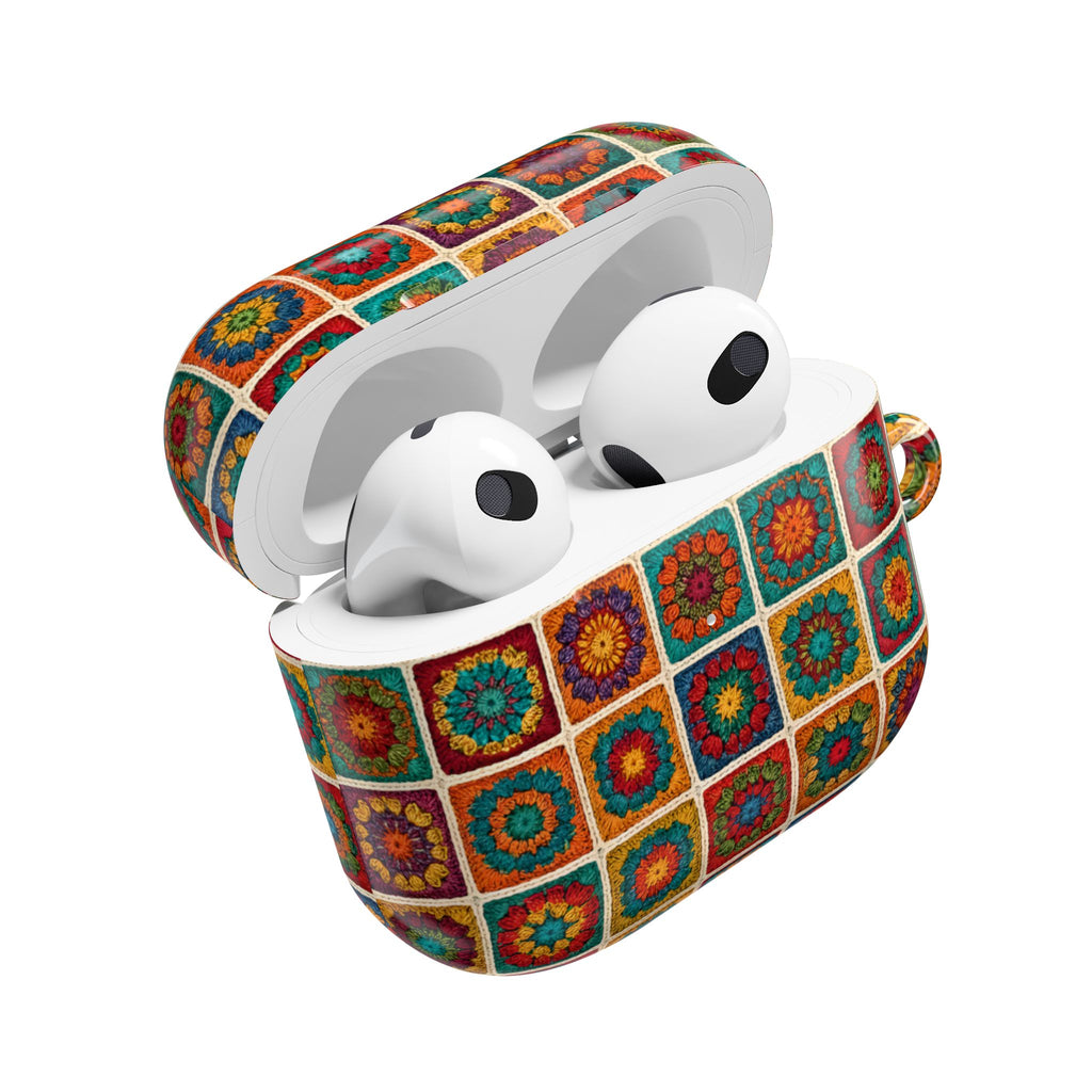 Colorful Crochet Granny Square AirPod Case | Boho Mosaic Pattern