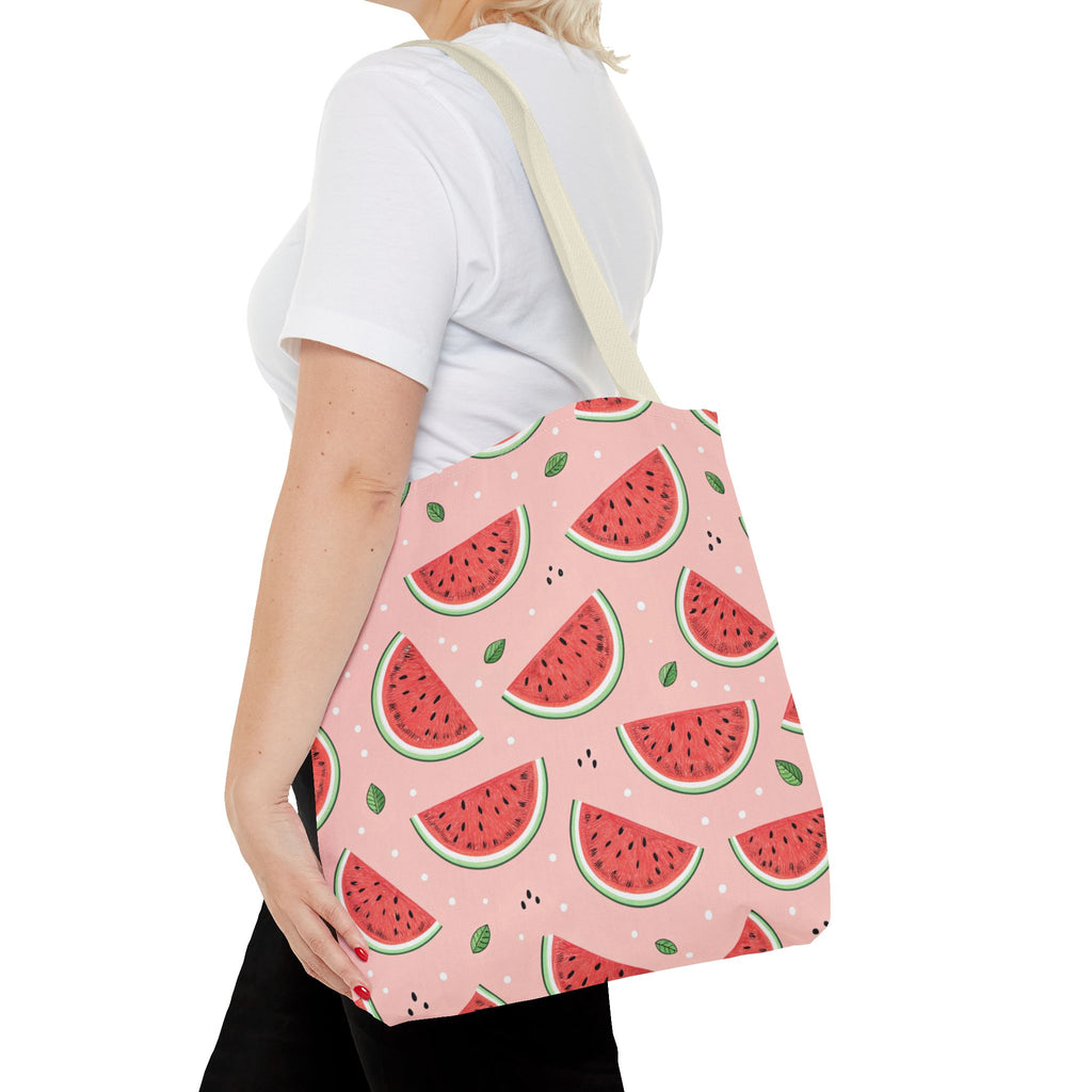 Watermelon Pattern Tote Bag | Pink Summer Fruit Print