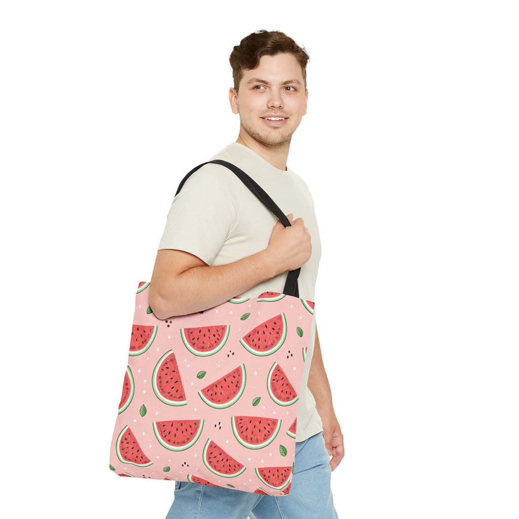 Watermelon Pattern Tote Bag | Pink Summer Fruit Print