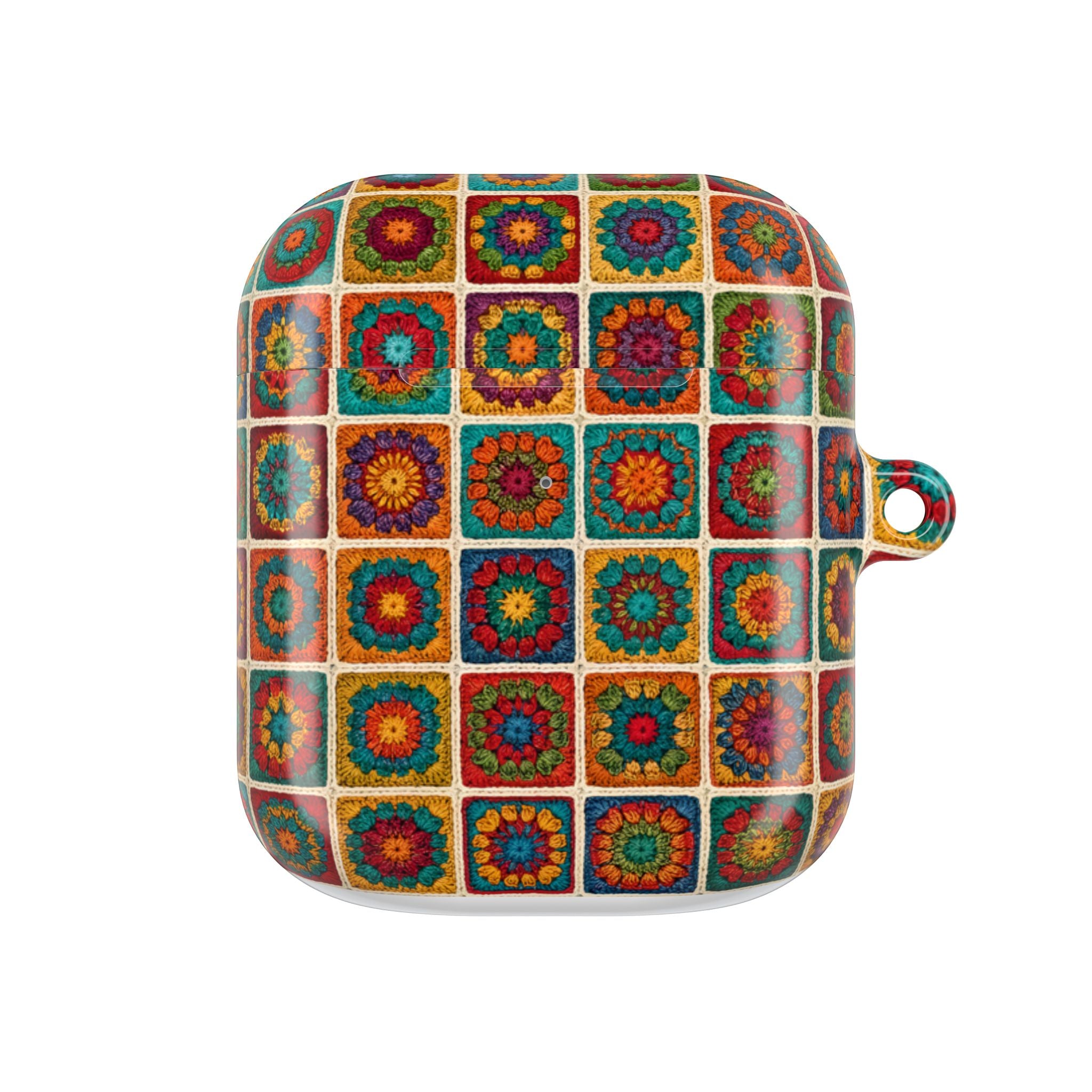 Colorful Crochet Granny Square AirPod Case | Boho Mosaic Pattern