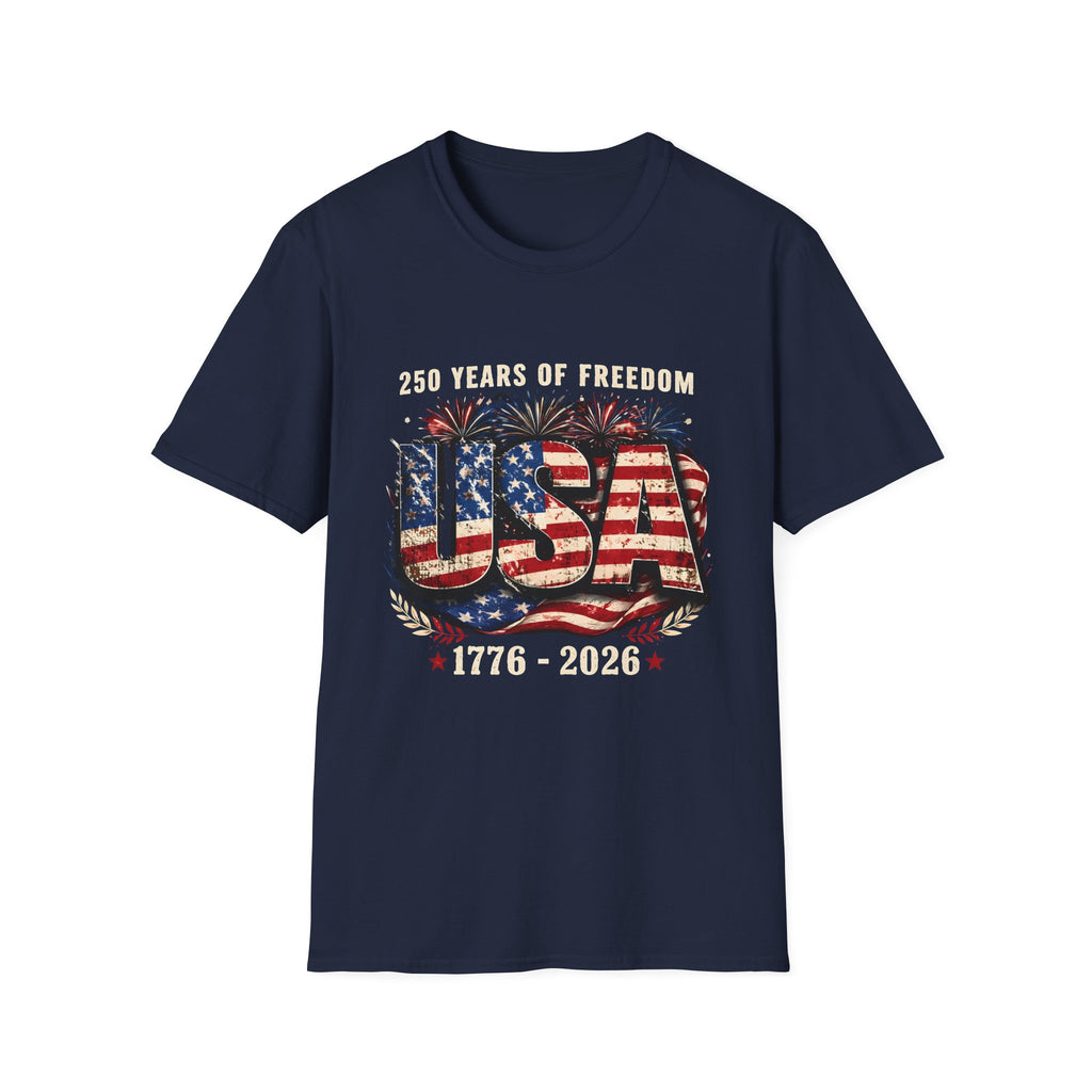 USA Flag Graphic T-Shirt | American Flag Typography, Patriotic Fourth of July