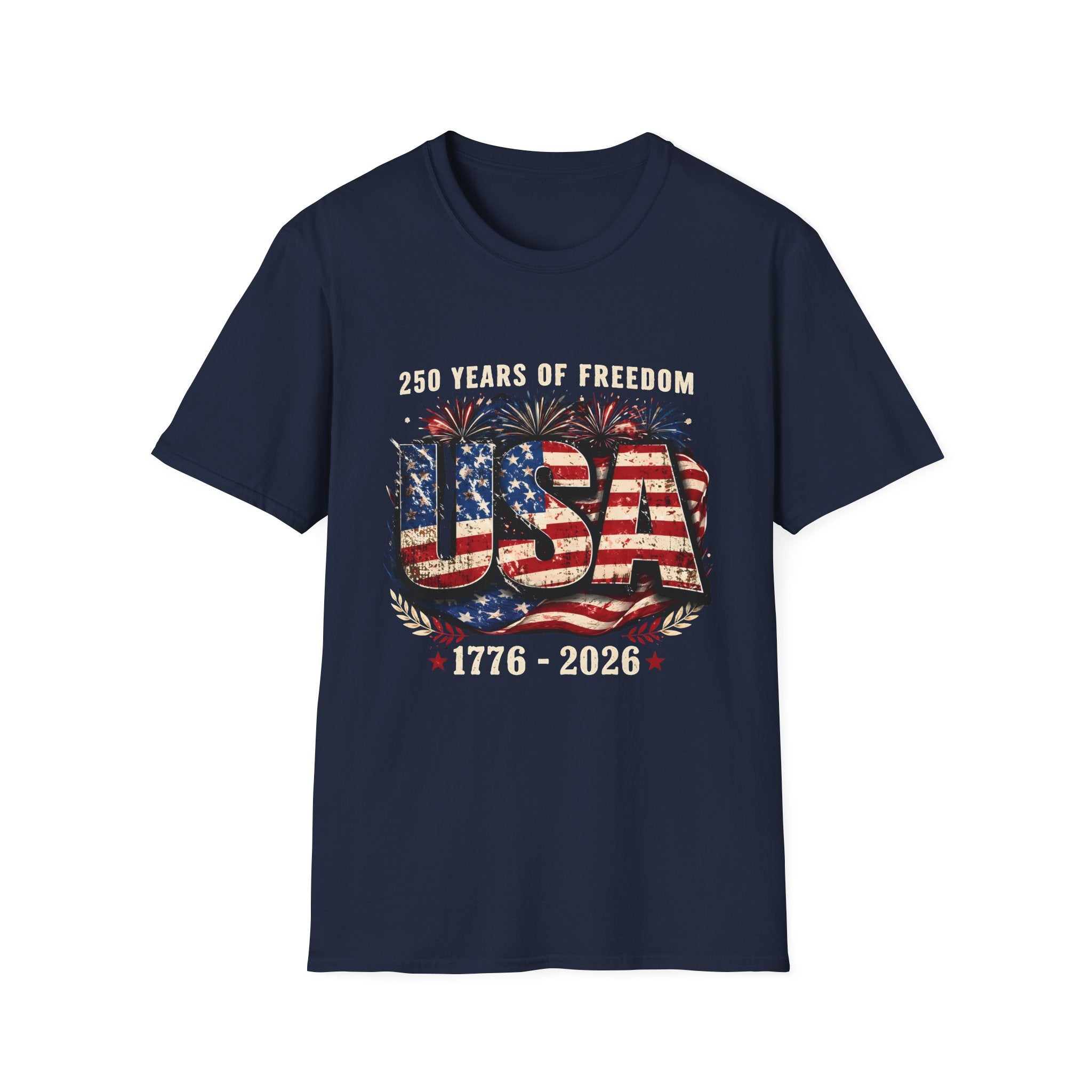 USA Flag Graphic T-Shirt | American Flag Typography, Patriotic Fourth of July