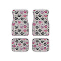 Paw Print Car Mats (Set of 4) — Pink & Black Glitter Paw Pattern