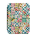 Floral Patchwork Kindle Case | Vintage Roses Gingham Pattern