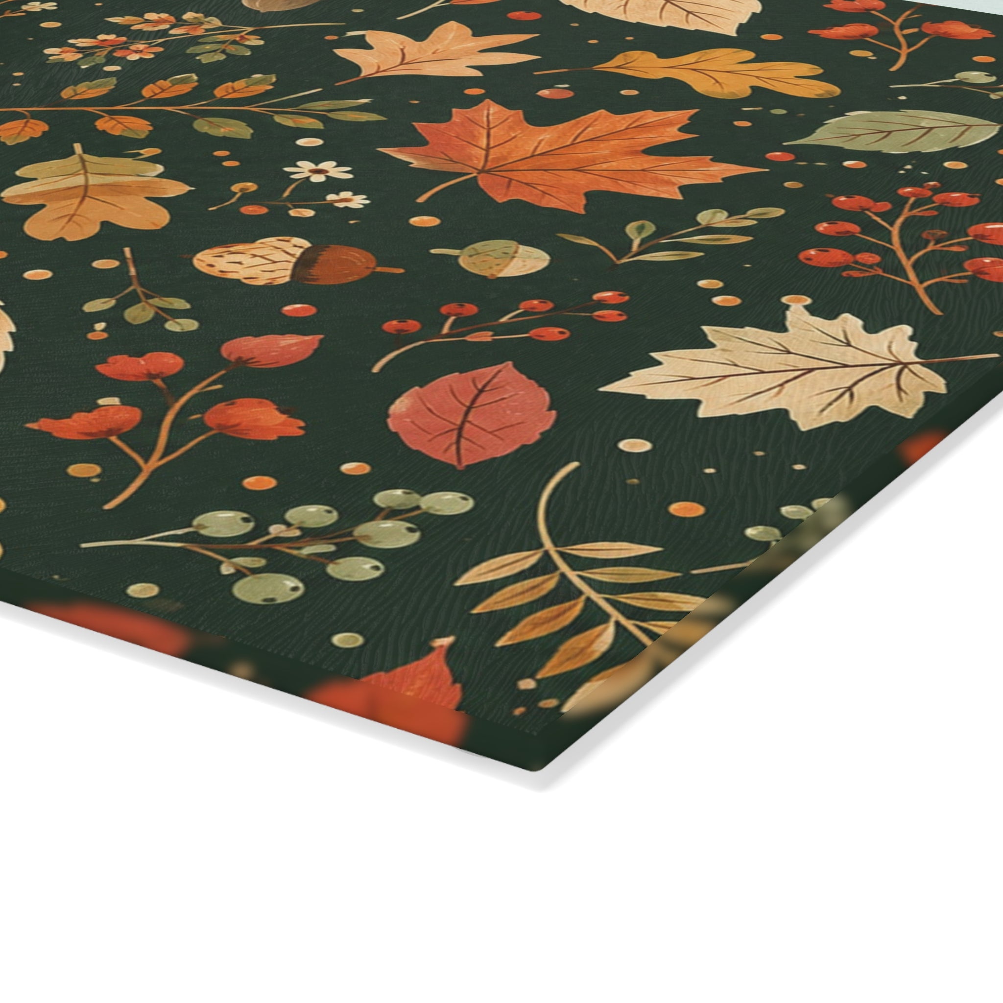 Autumn Leaves Pattern Glass Cutting Board | Fall Leaf Kitchen Decor