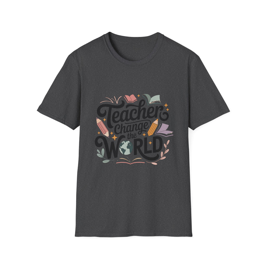 Teacher Change the World T-Shirt | School Teacher Typography Tee