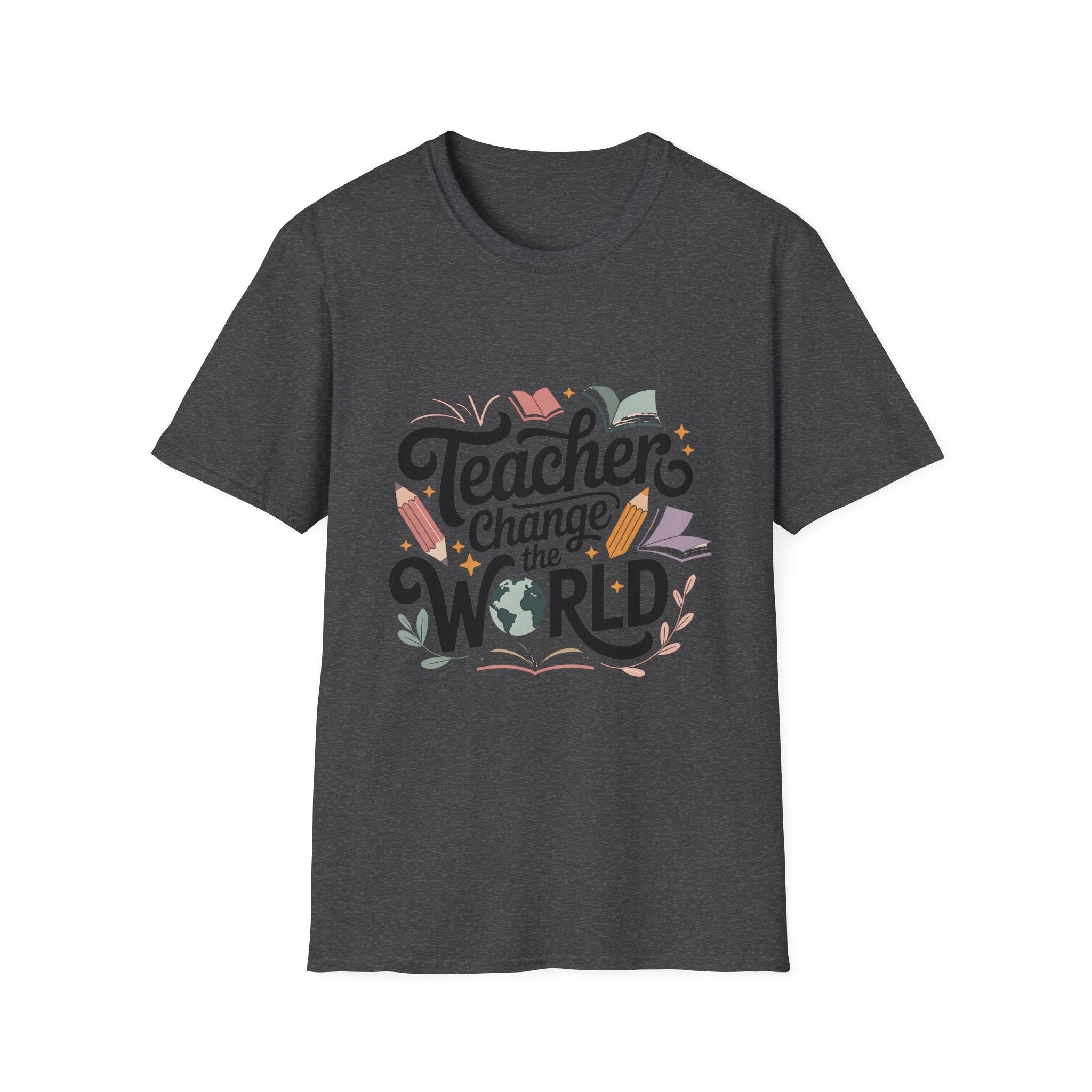 Teacher Change the World T-Shirt | School Teacher Typography Tee