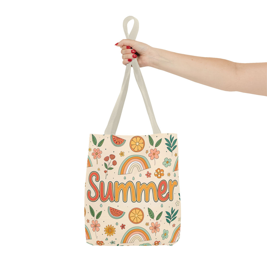 Summer Pattern Tote Bag | Rainbow, Watermelon, Floral Beach Vibes