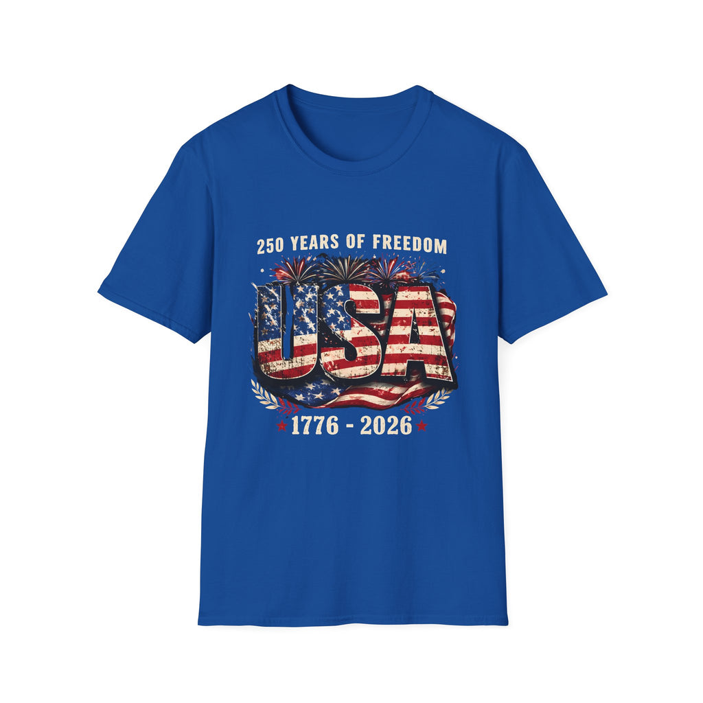 USA Flag Graphic T-Shirt | American Flag Typography, Patriotic Fourth of July