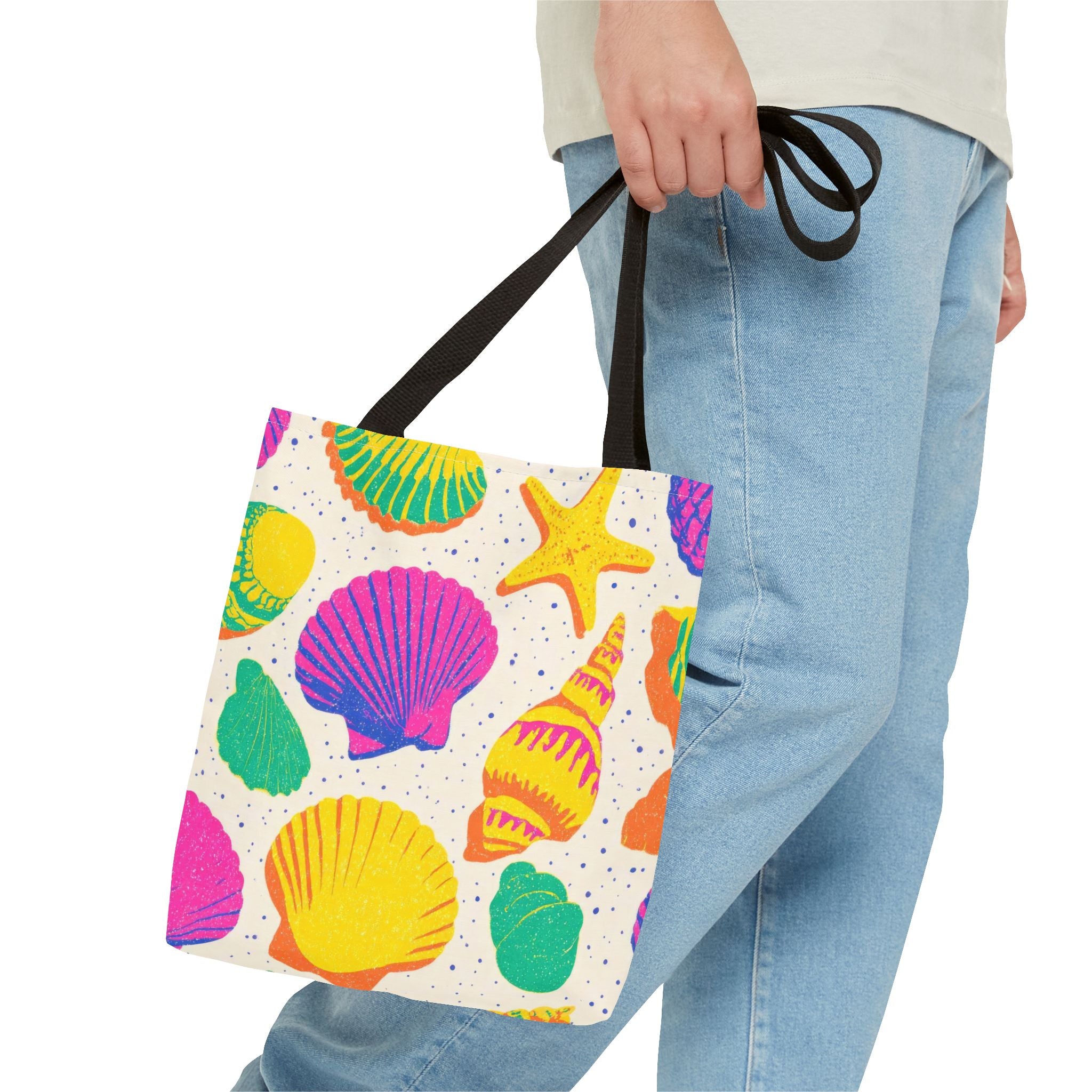 Colorful Seashell Pattern Tote | Beach Shells Summer Print