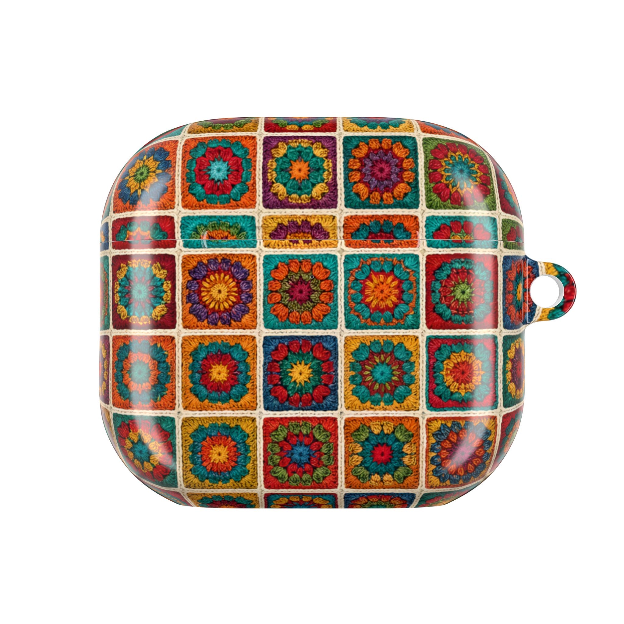 Colorful Crochet Granny Square AirPod Case | Boho Mosaic Pattern