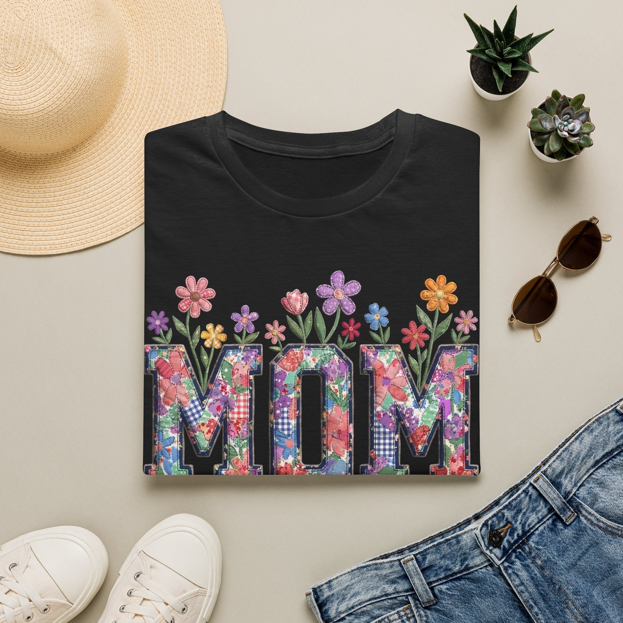 Floral MOM Tee | Mother's Day Flower Letters T-Shirt