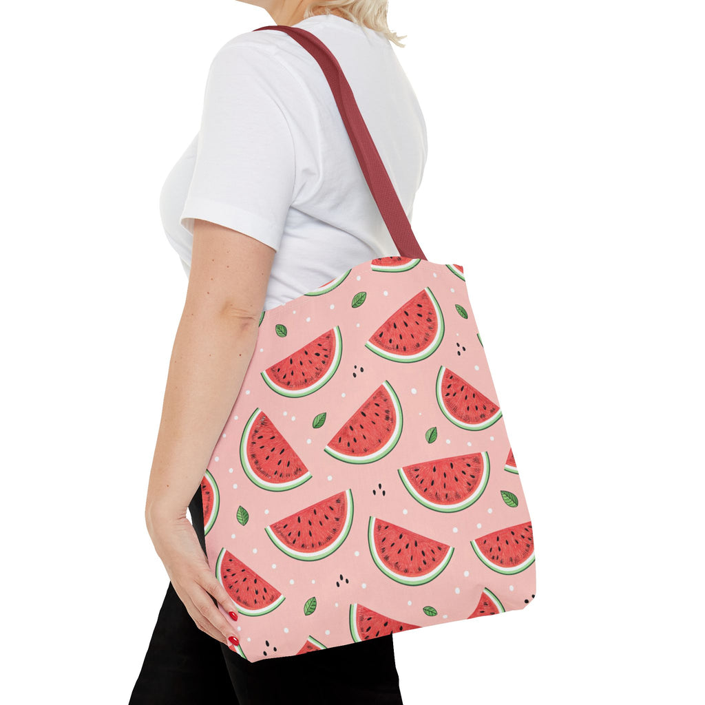 Watermelon Pattern Tote Bag | Pink Summer Fruit Print