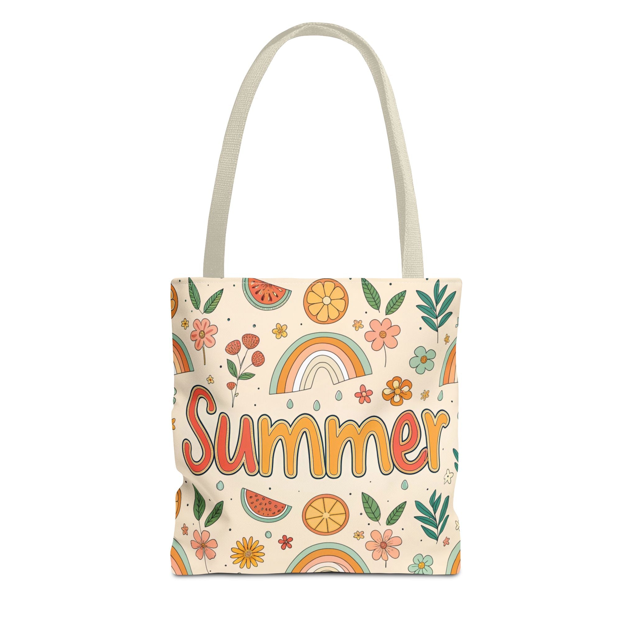 Summer Pattern Tote Bag | Rainbow, Watermelon, Floral Beach Vibes