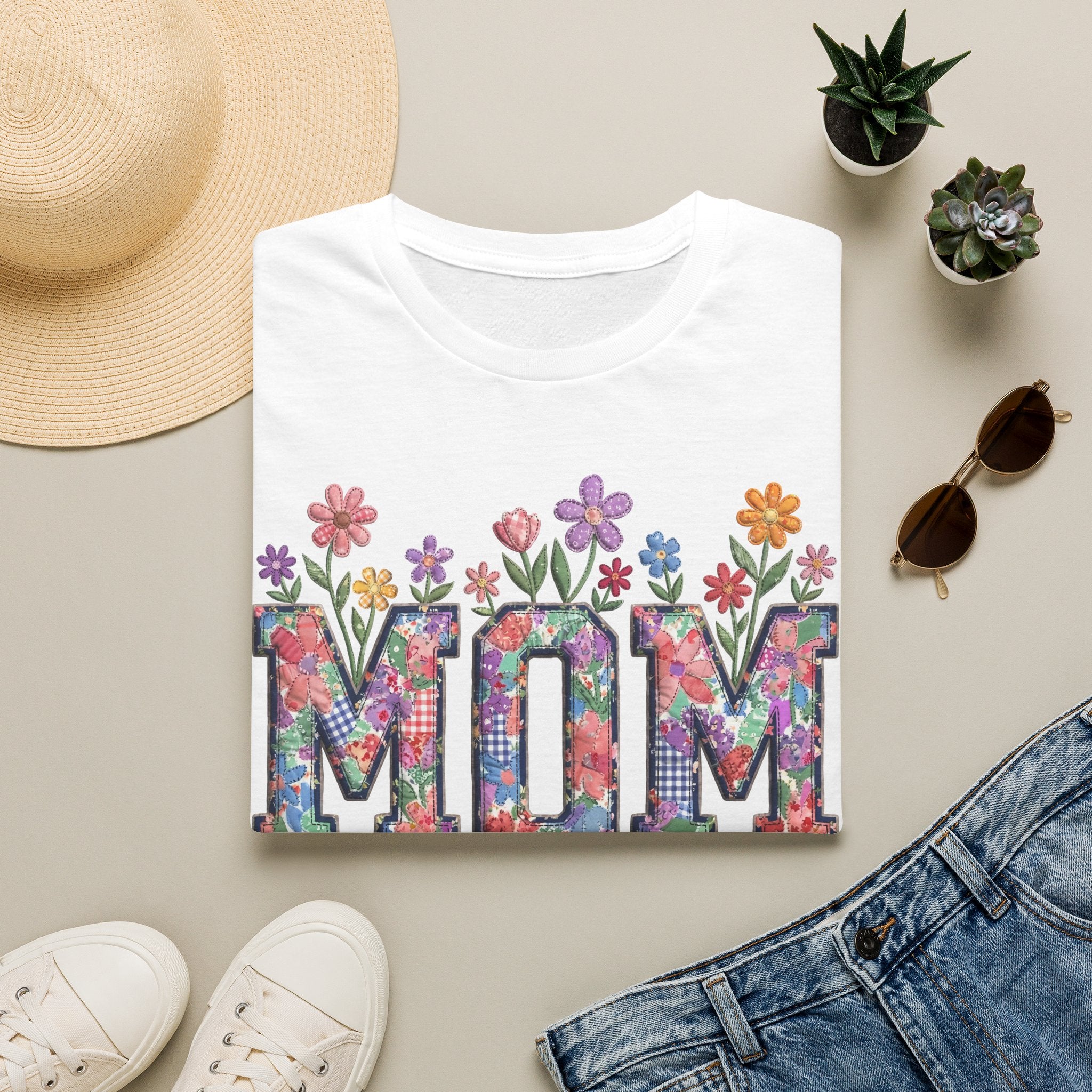 Floral MOM Tee | Mother's Day Flower Letters T-Shirt