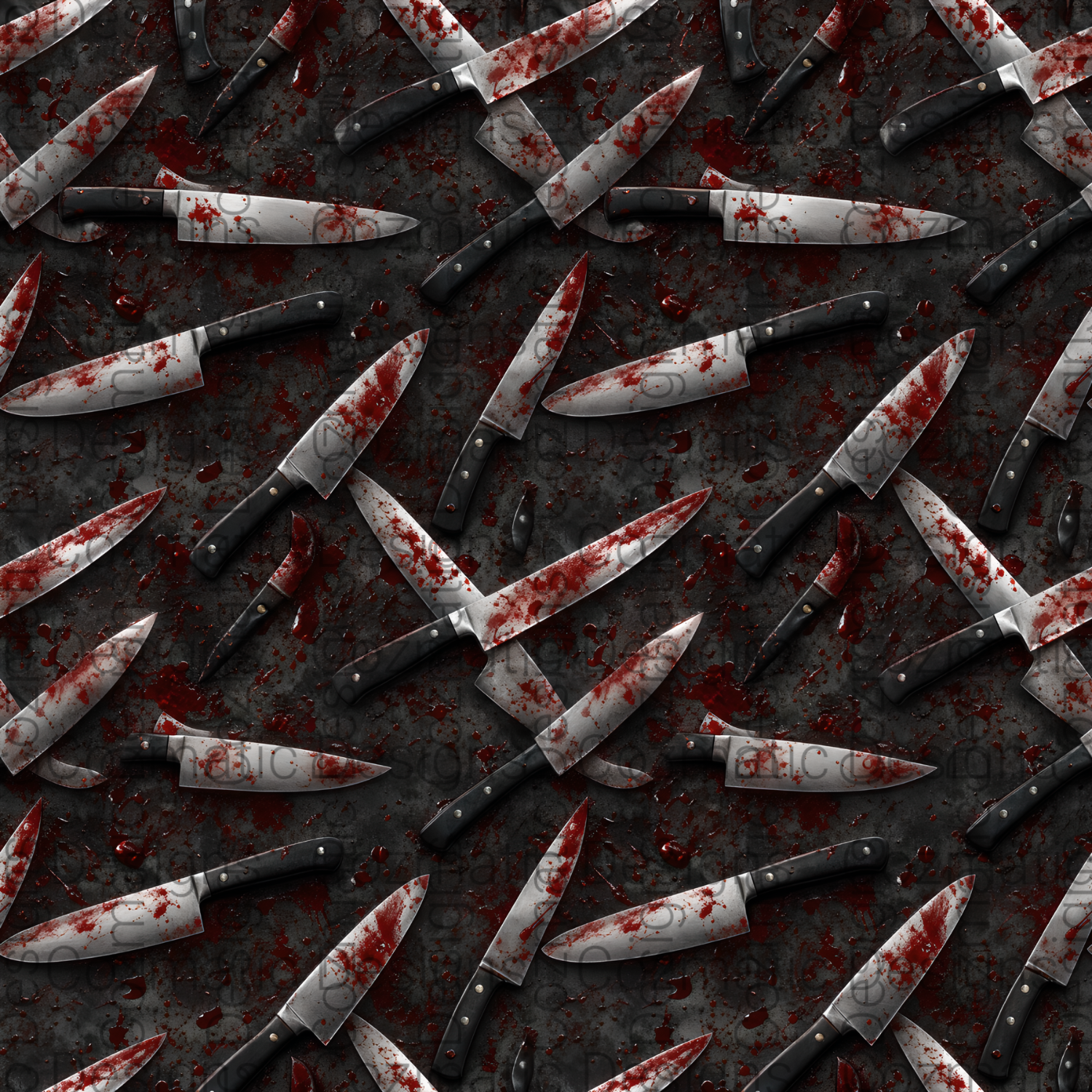 Knives Seamless Pattern PNG | Halloween | Digital Download for Sublimation & Crafts