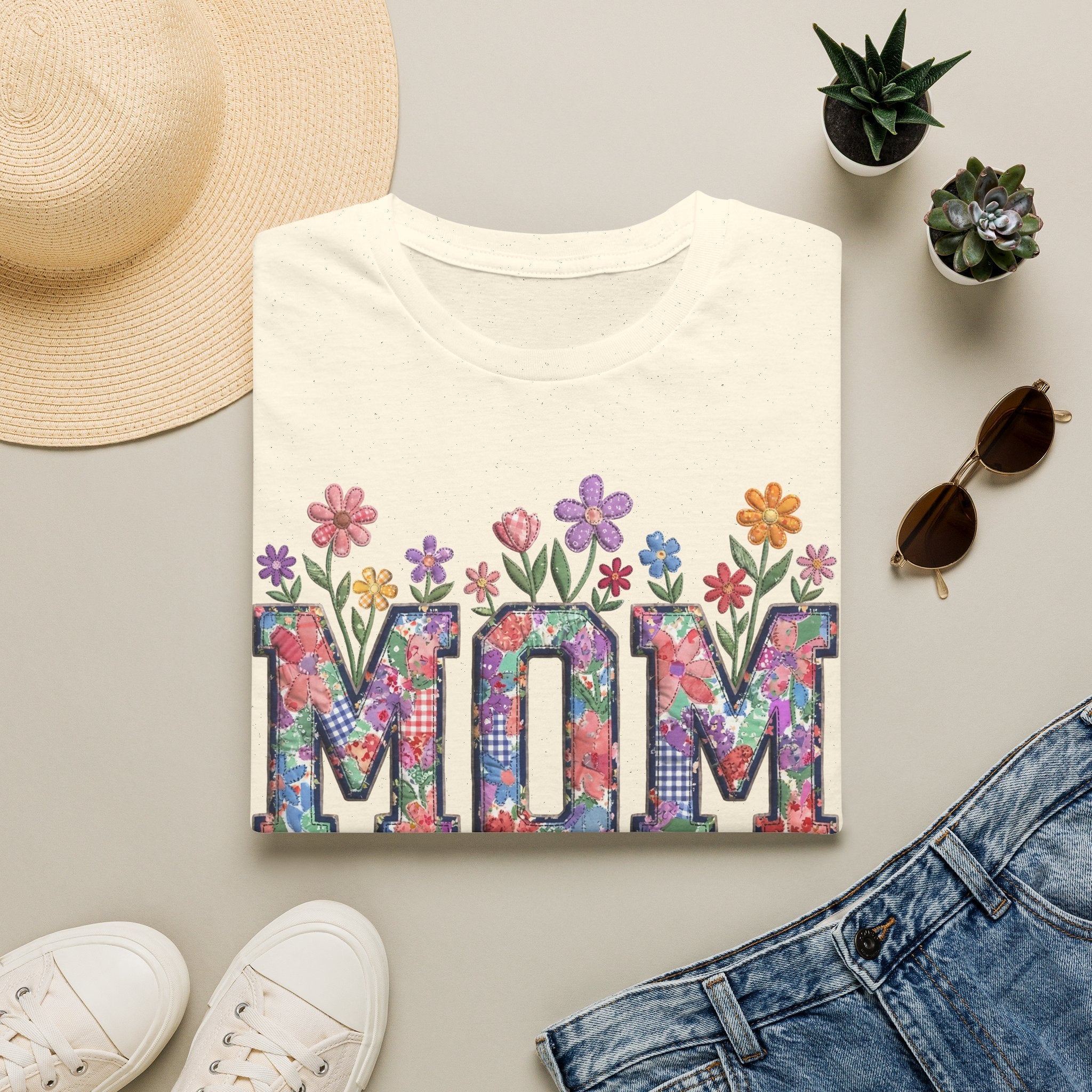 Floral MOM Tee | Mother's Day Flower Letters T-Shirt
