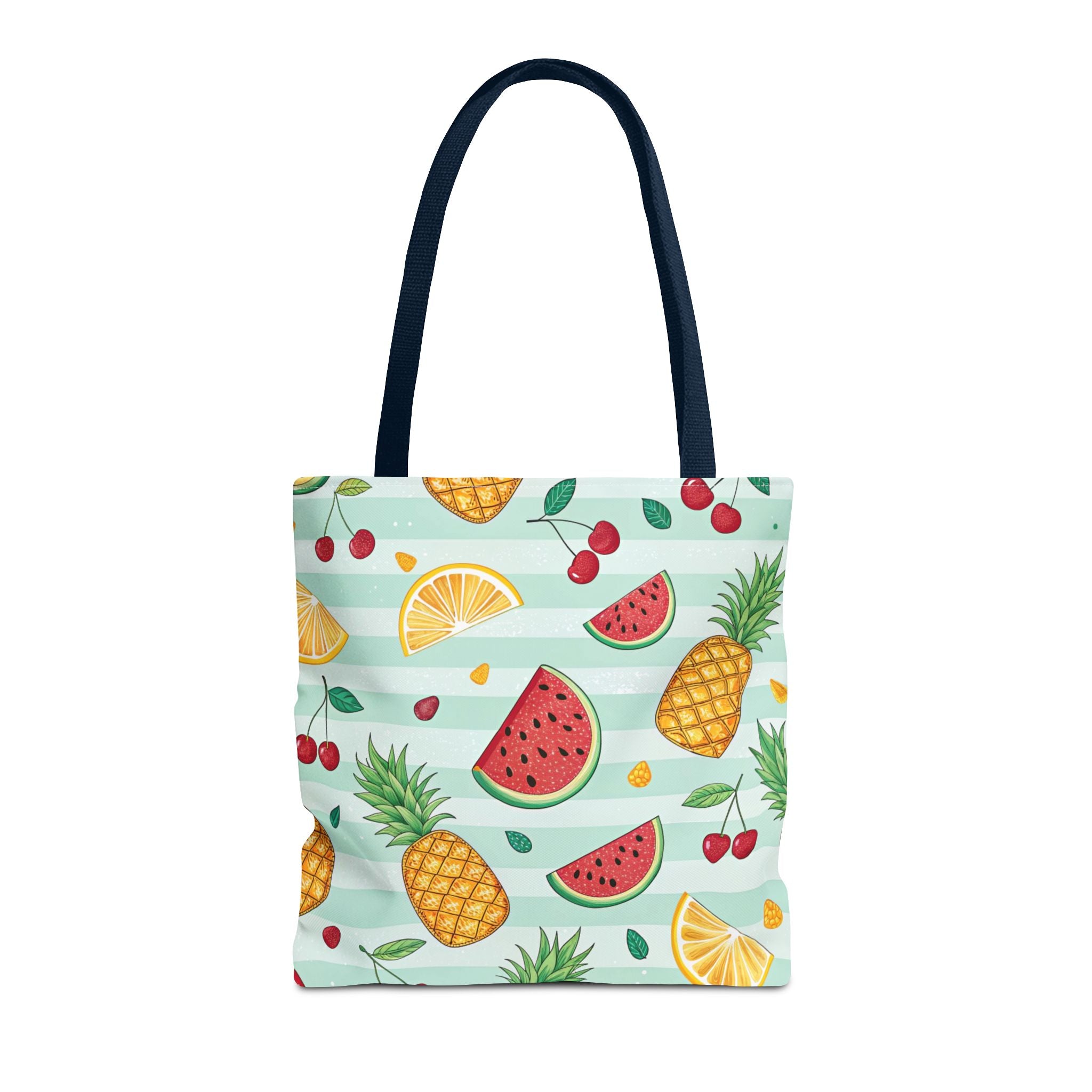 Tropical Fruit Pattern Tote Bag | Pineapple Watermelon Cherry Citrus Beach