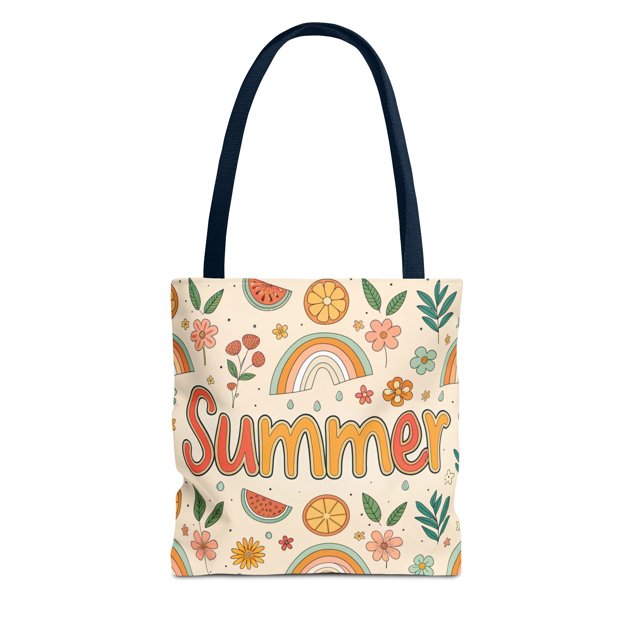 Summer Pattern Tote Bag | Rainbow, Watermelon, Floral Beach Vibes