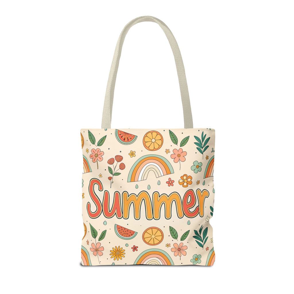 Summer Pattern Tote Bag | Rainbow, Watermelon, Floral Beach Vibes